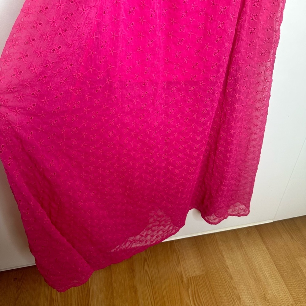 NWT Free People Malina Dress Strangelove Pink Eyelet Embroidered Boho Size M - Picture 5 of 10